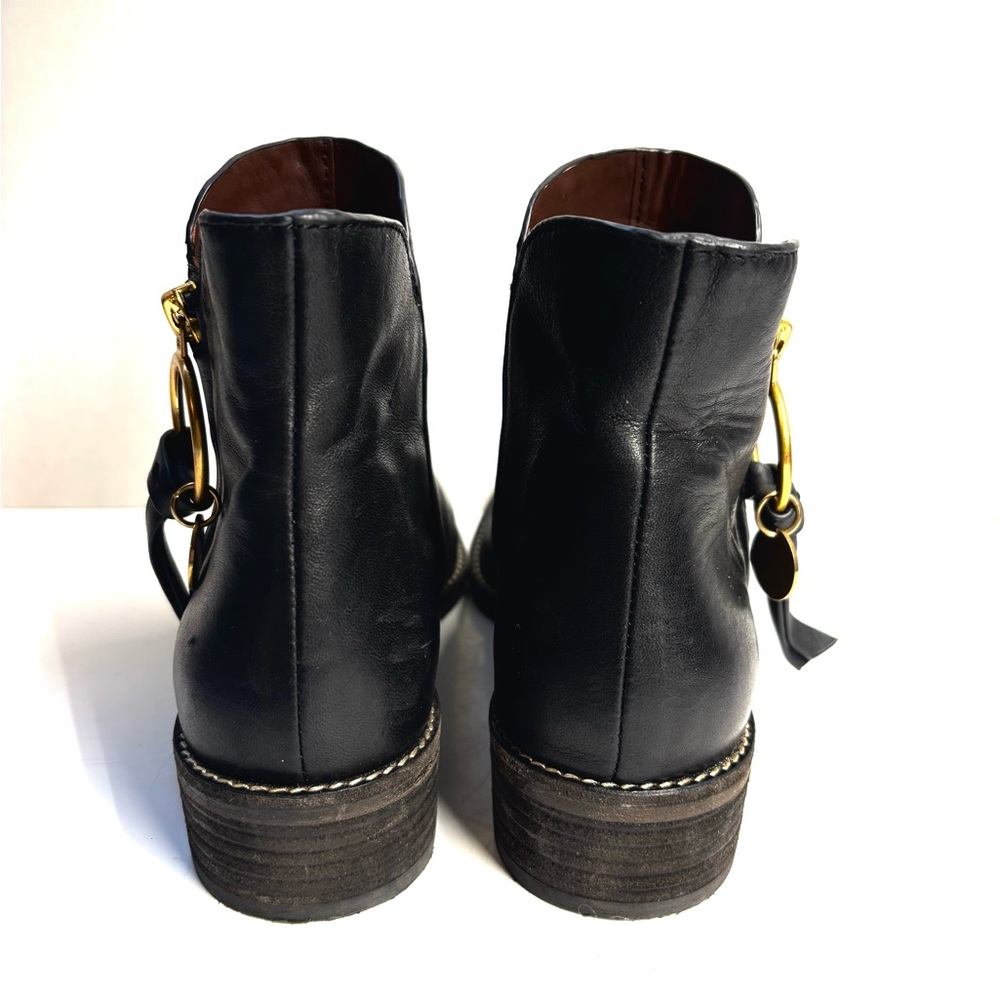 See By Chloe Women's Louise Flat Boot Ankle, Black, Size 6.5 EU 37 - Picture 3 of 13